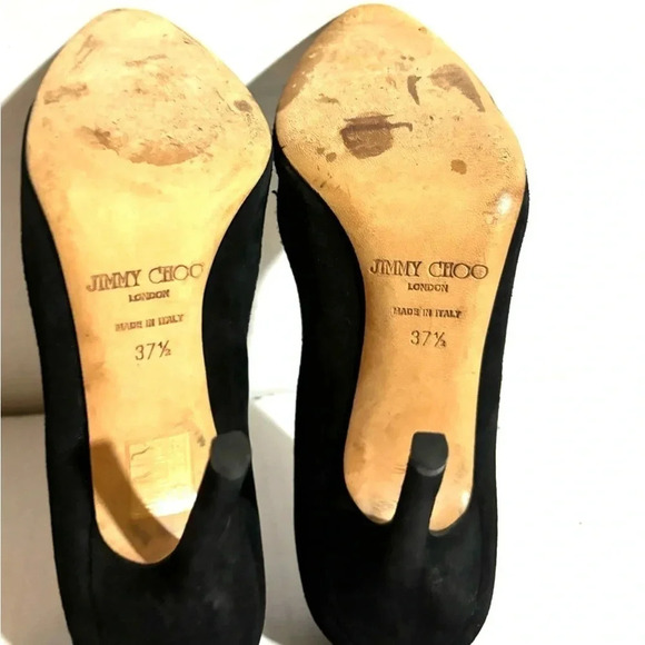 Jimmy Choo black suede criss cross sparkle pumps size 37.5 - Picture 5 of 6